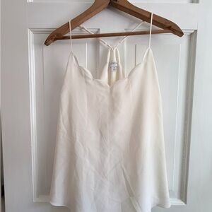 J. Crew Cream Scalloped Silk-Blend Cami